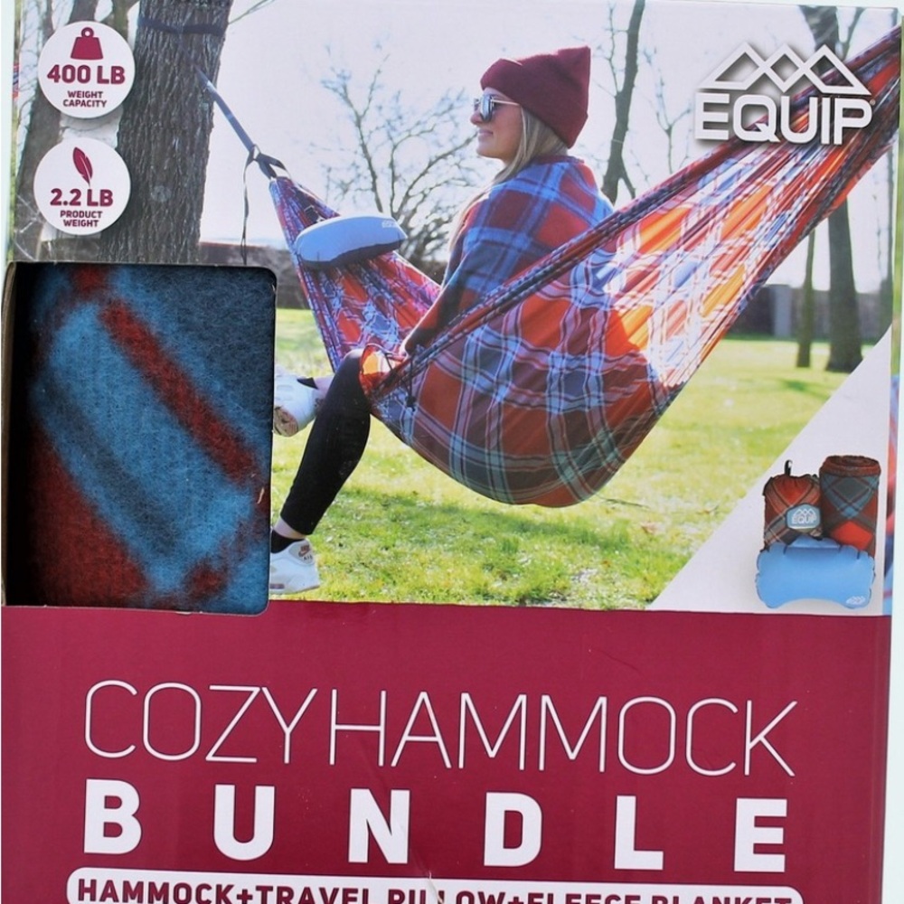 Equip Cozy Hammock Bundle with Travel Pillow and Blanket